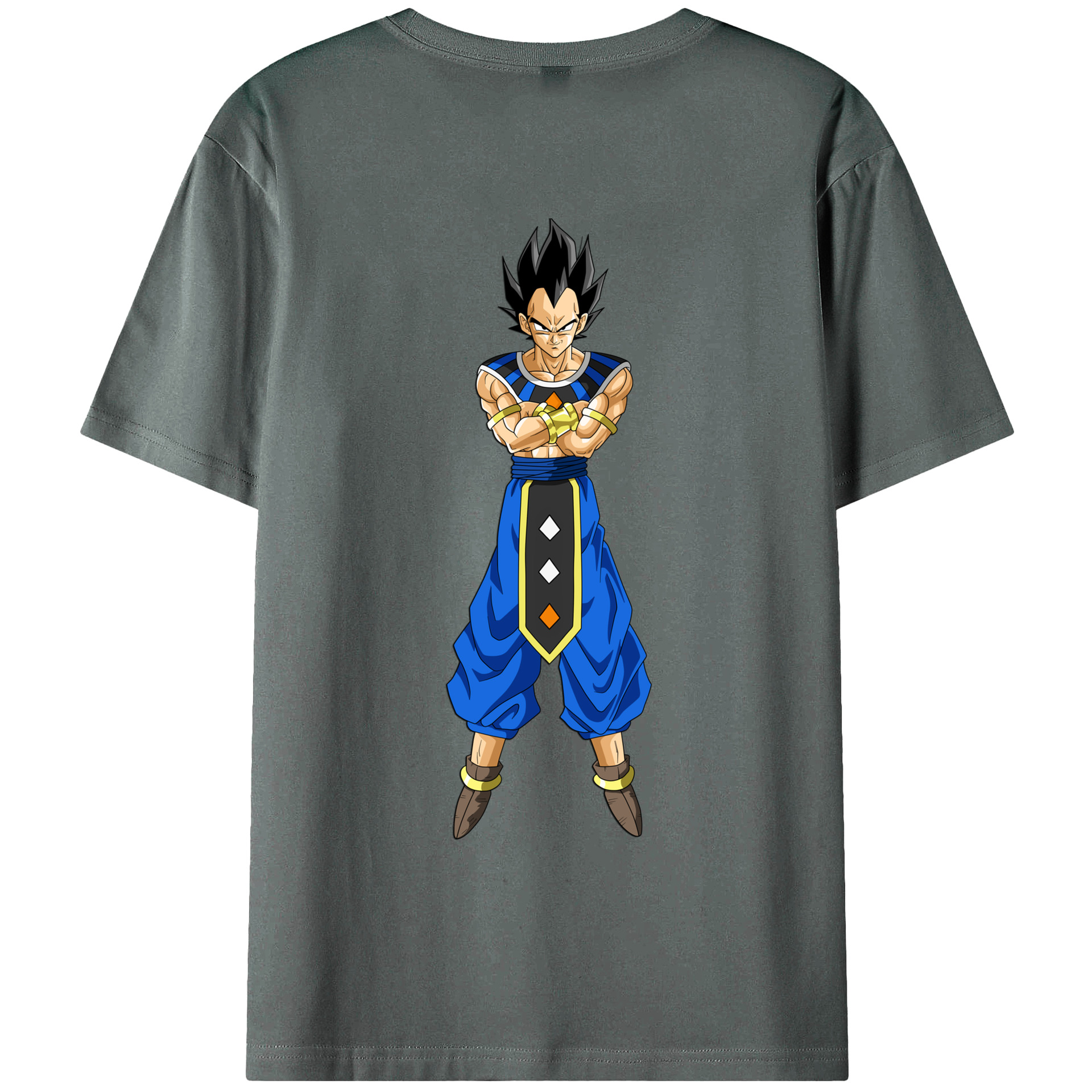 （画像用） ドラゴンボール ベジータ四世（Bejīta Yonsei）DRAGON BALL Vegeta IV 綿100％ メンズ半袖Tシャツ（バックプリント） 通気性